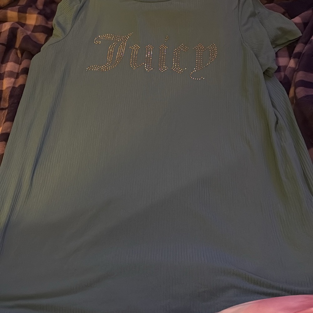 Juicy Couture teal blue  Rhinestone Logo night shirt